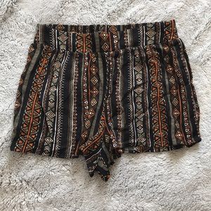F21 Black/Orange Tribal Shorts